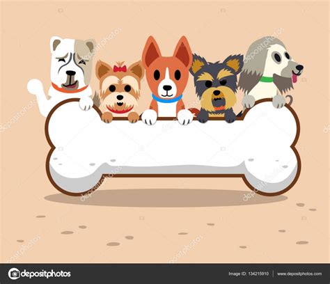 Perros de dibujos animados con hueso Imagen Vectorial de ...