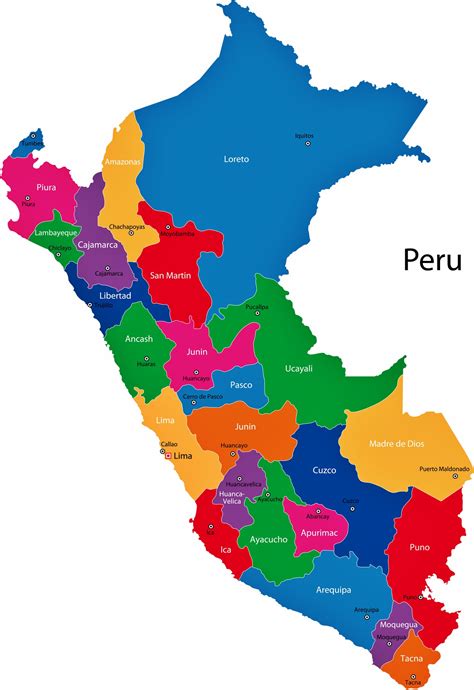 Peru Map of Regions and Provinces   OrangeSmile.com