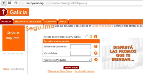 Phishing de Banco Galicia abusa de nombre de dominio con ...
