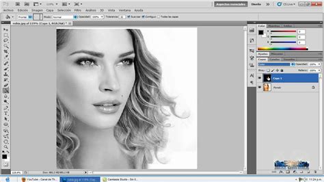 Photoshop CS5   cambiar imagen o fotografia de color a blanco y negro ...