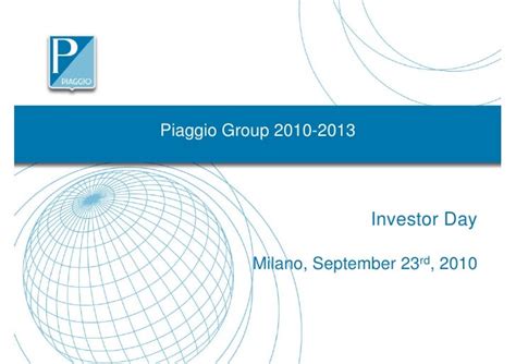 Piaggio Group   Strategic Plan 2010 2013
