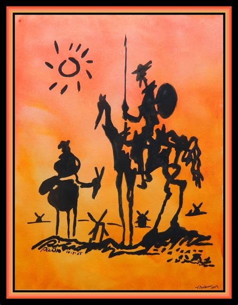 Picasso   Don Quixote 1955. #6, 9x11.5, watercolor, oct 28, 2019 ...