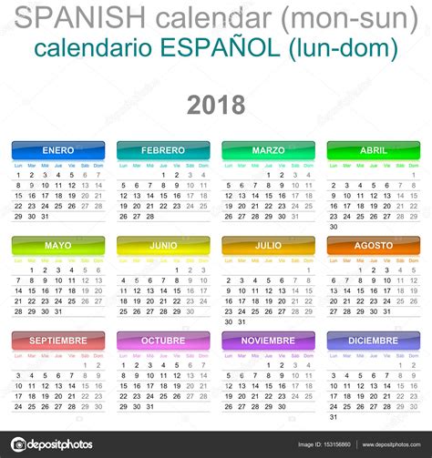 Pictures : spanish calendars | 2018 Calendar Spanish ...
