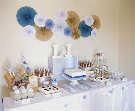 Piece of Cake: Blue, Brown & White Christening Table ...
