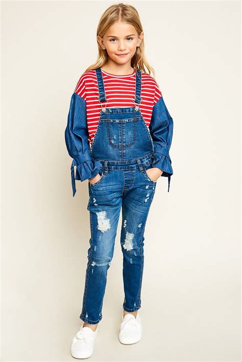 Pin by Anahi Collazo on Cute girl outfits | Denim overalls, Tween ...