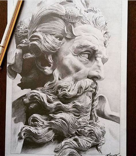 Pin by Blondie on Pencil & Sketch | Statue tattoo, Greek art, Zeus tattoo