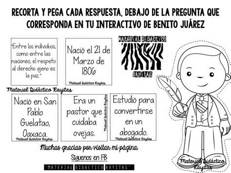 Pin de Daryela Ortiz en educ | Benito juarez para niños, Lectura y ...