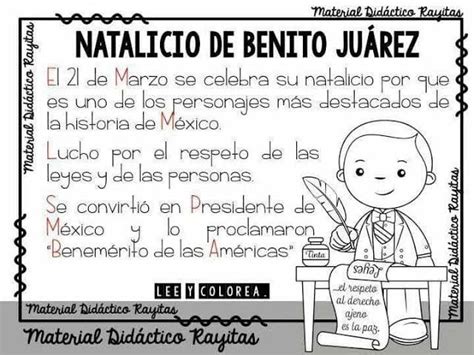 Pin de Maite Martinez en Lapbook | Benito juarez para niños, Natalicio ...