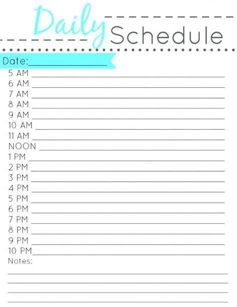Pin on Daily Calendar Template