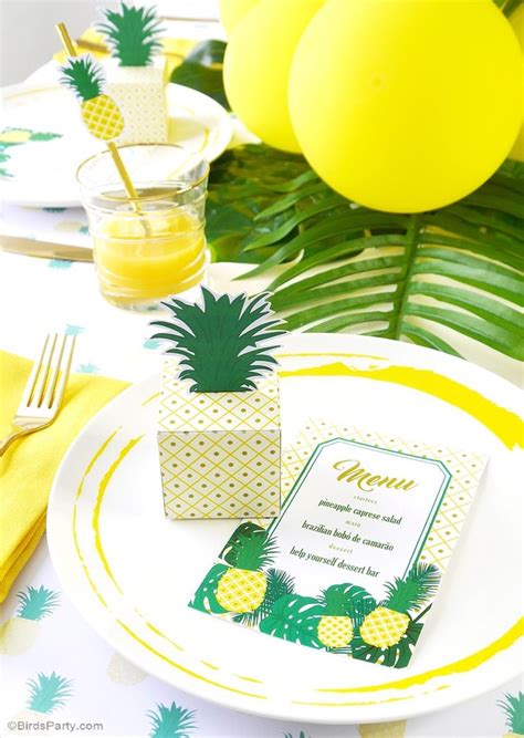 Pineapple Birthday Party Printables Supplies | BirdsParty.com