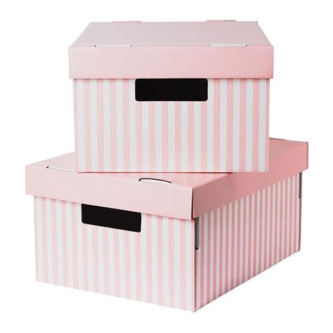 PINGLA Caja con tapa rosa, 28x37x18 cm IKEA