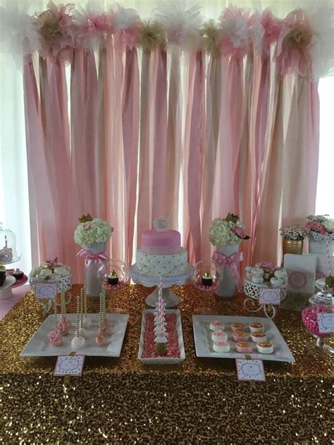 Pink and Gold Baby Shower Baby Shower Party Ideas | Baby ...