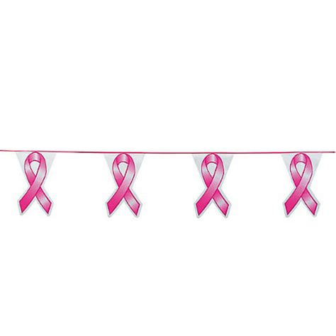 Pink Ribbon Pennant Banner Breast Cancer Awareness   Walmart.com ...