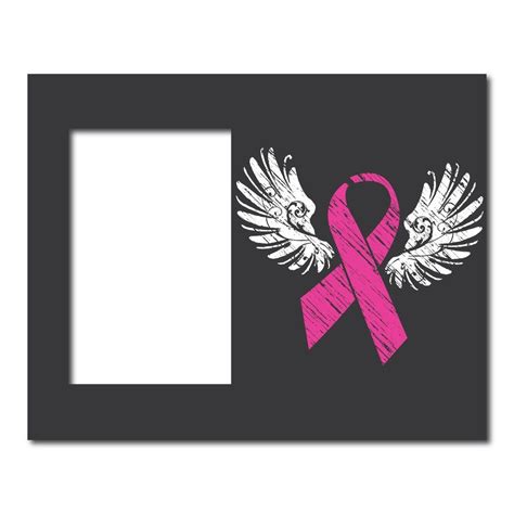 Pink Ribbon with Wings Breast Cancer Decorative Picture Frame   Holds