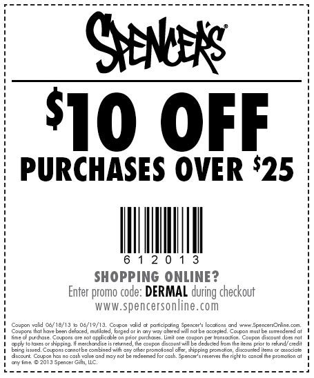 Pinned June 18th: $10 off $25 at Spencers, or online via ...