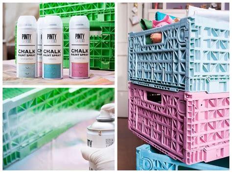 pintar cajas de plástico con chalk paint en spray | Cajas ...