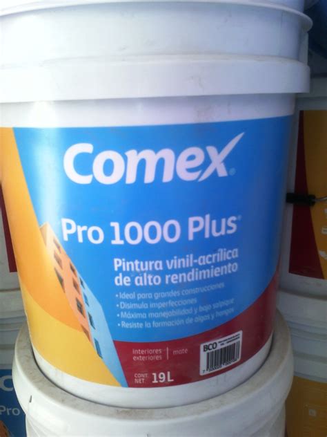 Pintura Comex Pro 1000 Plus Blanco 19lts.   $ 900.00 en Mercado Libre