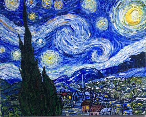 Pintura Copia de una noche Estrellada. Vincent Van Gogh ...