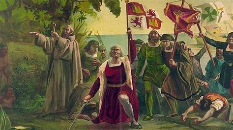 Pintura de la llegada de Cristóbal Colón a América en 1492   ABC.es