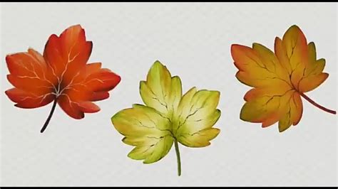 Pintura en tela como pintar hojas de otoño   YouTube