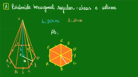 Pirâmide hexagonal   principais elementos e cálculo da ...