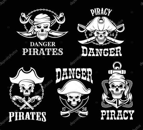 Piratas preto vector bandeiras símbolo conjunto Jolly ...