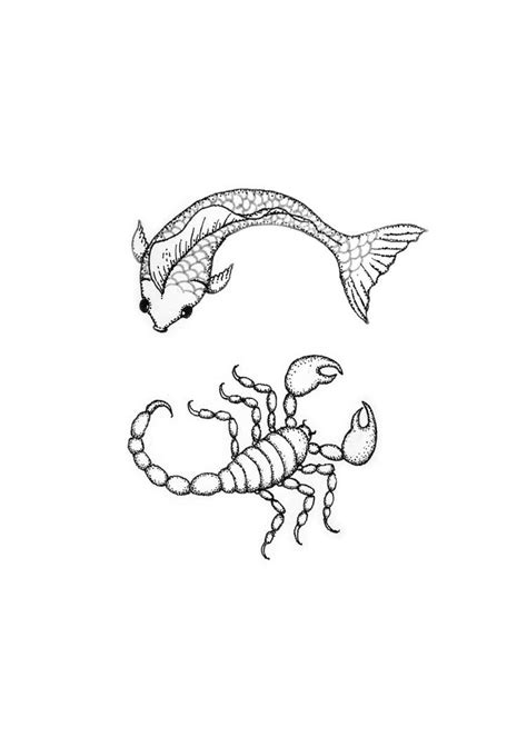 Pisces Scorpio Yin Yang Tatoo design | Drawn as a tatoo ...