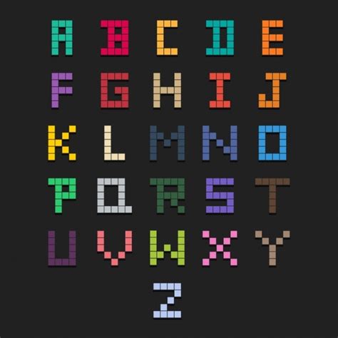 Pixel alphabet | Gratis Vector