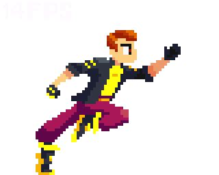 Pixel art run animation for an in developement character ...