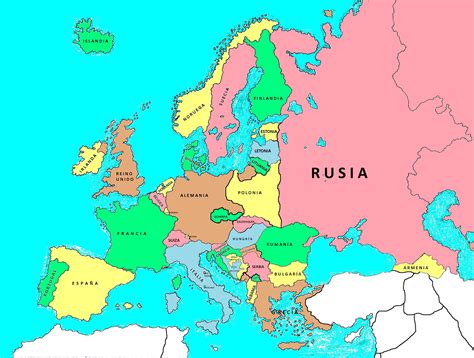 Pizarra de colores: Mapa interactivo Europa