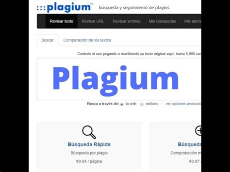Plagium. Herramienta para detectar Contenido Duplicado o Plagiado YouTube