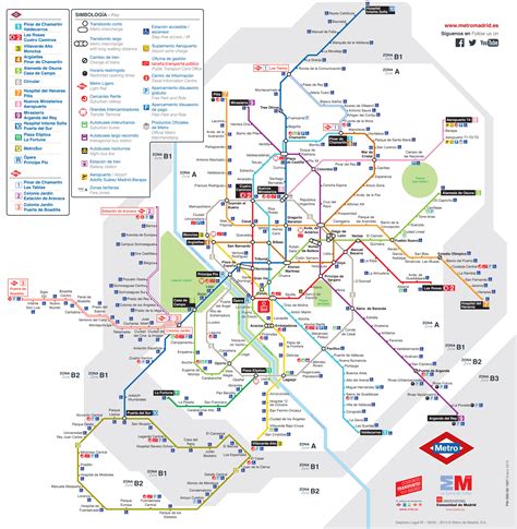 Plan et carte du métro de Madrid : stations et lignes