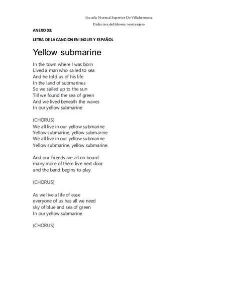 Plan ingles cancion yellow submarine 05