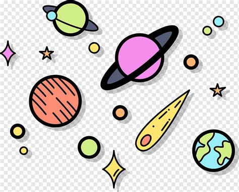 Planetas e ilustración de estrellas, espacio exterior ...