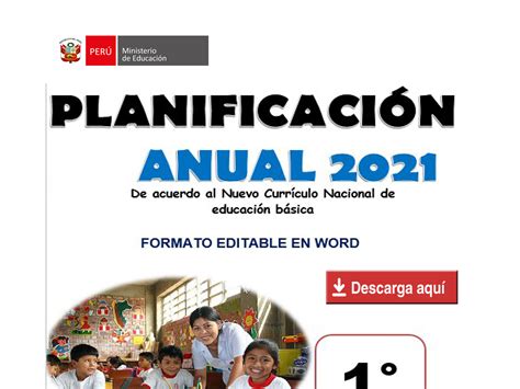 Planificación Anual 2021   Formato editable ~ Materiales Educativos