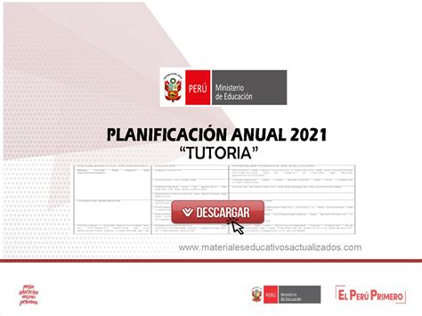 Planificación Anual 2021   Tutoría ~ MATERIALES EDUCATIVOS