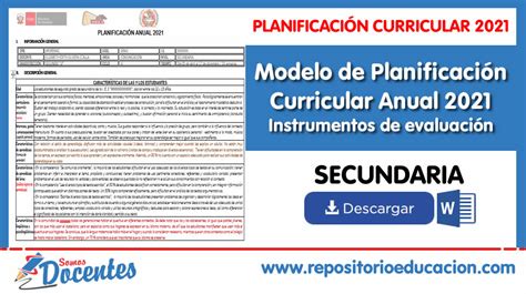 Planificación Curricular 2021: Modelo de Planificación Curricular Anual ...