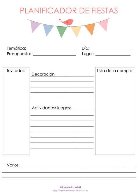 Planificador, Planificación de eventos, Como organizar una fiesta