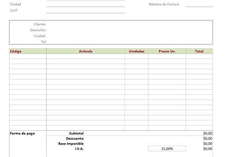 Planilla de Excel para Facturación   PlanillaExcel.com
