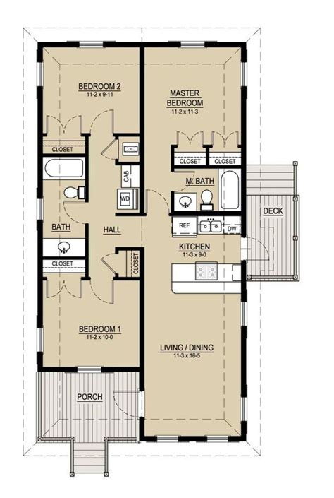 Plano de casa de campo de 95m2 con 3 dormitorios | Planos de casas de ...