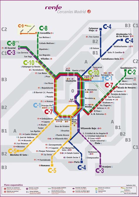 Plano de Cercanías de Madrid  actualizado   2012    Zona Retiro