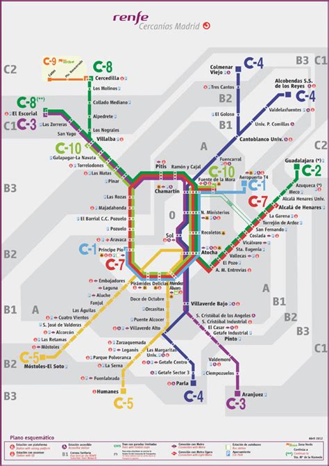 Plano de Cercanías Madrid, edición Abril 2012 | es por madrid
