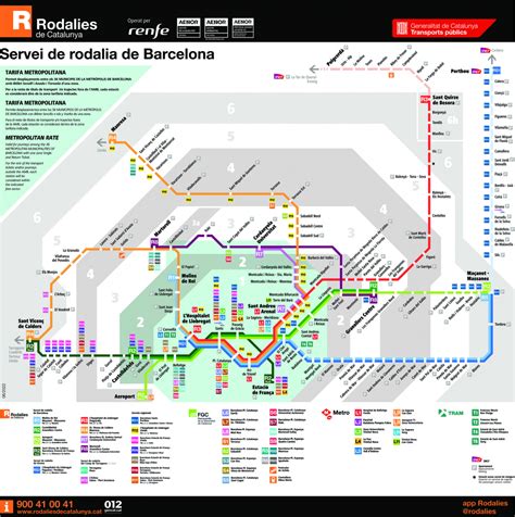Plano de RENFE Cercanías Barcelona  Rodalíes  2022