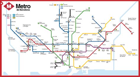 Plano del Metro de Barcelona   Tamaño completo