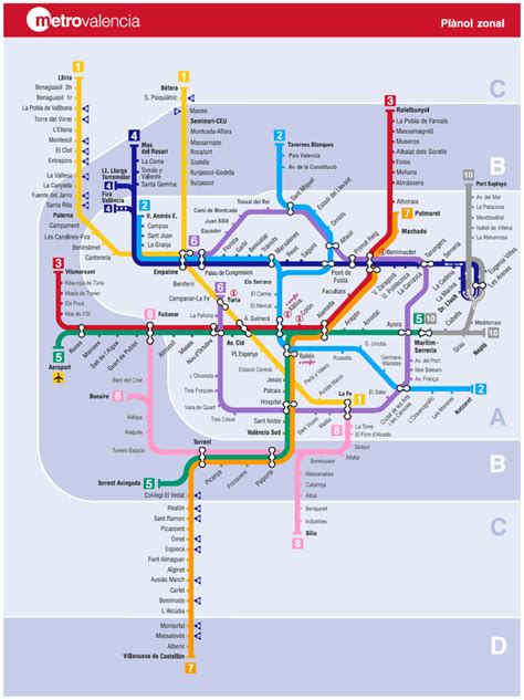 Plano Metro Valencia 2016