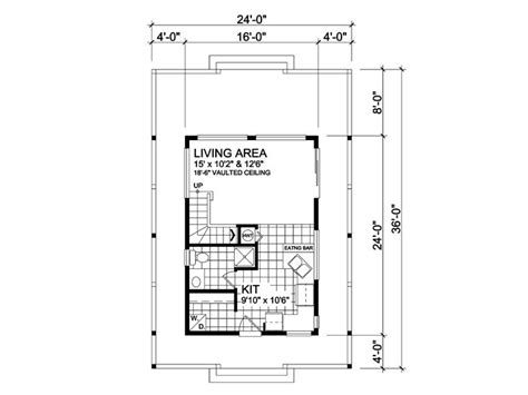 Planos de chalet de un solo nivel, un dormitorio, un baño1