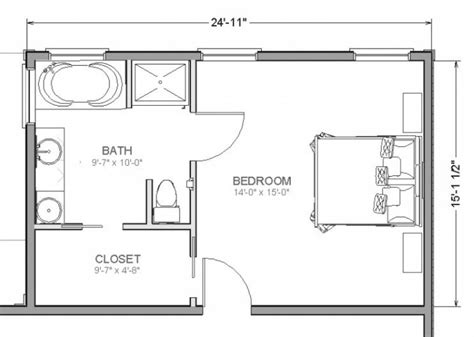 Planos de dormitorios con baño y vestidor con medidas