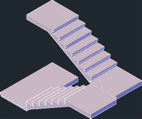 Planos de Escalera 3d en DWG AUTOCAD, Modelos de escaleras 3d ...