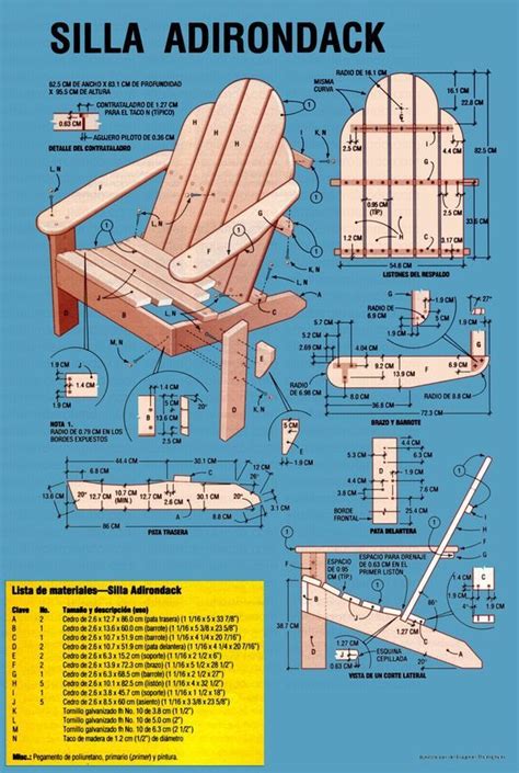 planos de madera | Silla adirondack, Sillas de patio, Sillas adirondack