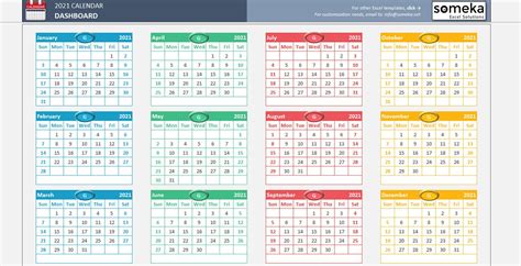 Plantilla de calendario de Excel 2021 Calendario de hoja de | Etsy